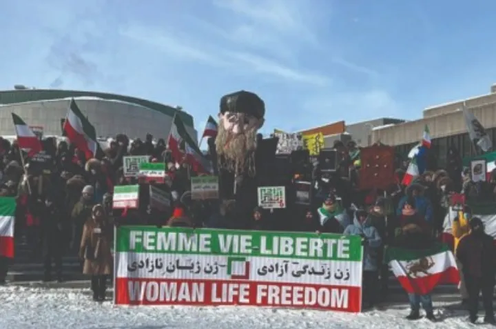 راهپیمایی ۴ فوریه برای همبستگی با مردم ایران در سرمای منفی ۳۶ درجه مونترال